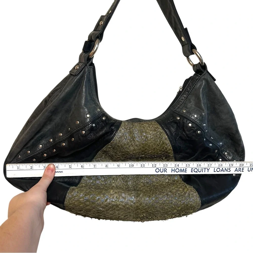 Unnur Emble hobo bag in sky studded eco fashion‎ festival indie leather goth